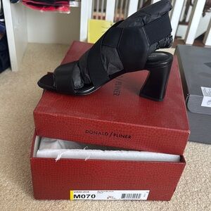 Donald J. Pliner Black Heeled Sandals with Chunky Heel